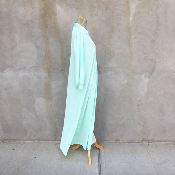 Vintage 1960s Mint Green Floor Length Night Gown … - image 7