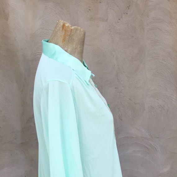 Vintage 1960s Mint Green Floor Length Night Gown … - image 6