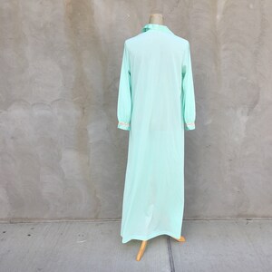 Vintage 1960s Mint Green Floor Length Night Gown Size M/L image 9