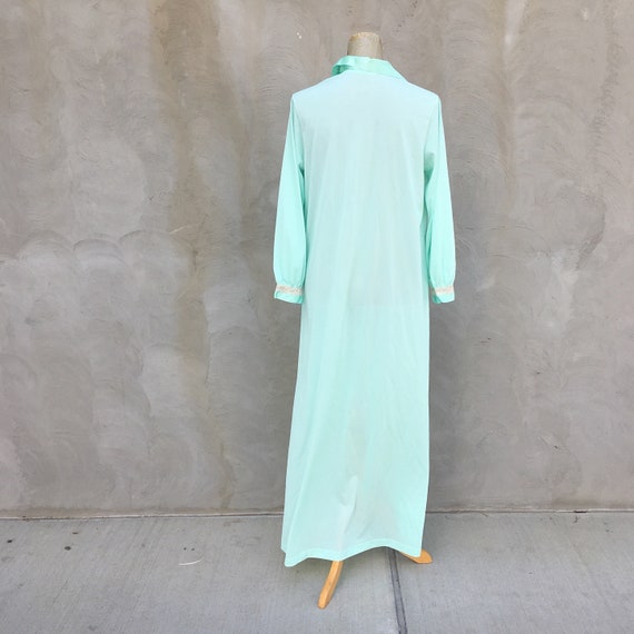 Vintage 1960s Mint Green Floor Length Night Gown … - image 9