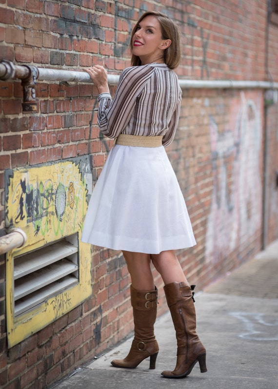 Vintage Chocolate Brown And Vanilla Striped Dress… - image 3