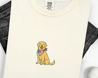 USA Lab Comfort Colors® Dog T-shirt, Pet Owner Gift, USA gift, Gift For Lab Mom Shirt, Dog Dad Tee, Retro Animal Shirt, Dog Portrait Shirt