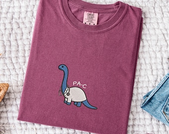 Embroidered PA-C Dino T-shirt, Cute Healthcare Worker Gift, Physician Assistant Appreciation Tee, Funny Dinosaur PA School Apparel