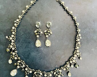 Vintage Givenchy x Swarovski Elegant Necklace & Earring Set