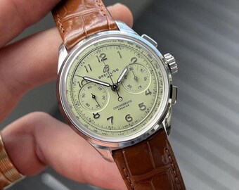 Vintage Breitling Premier B09 Chronograph 40 Pistachio AB0930 Men's Watch - Father's Day gifts