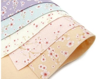 Pure Wool Felt - Cherry Blossom printed felt - non raveling - 100% wool felt - size 9"x11"(23cm x 28cm) & 11"x 18"(28cm x46cm)