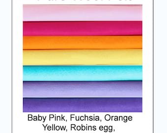 Pure Wool Felt -Australian Merino Wool - EXTRA LARGE 30x25cm  (10"x12") or Standard size 30x20cm (12"x8")  - 7 sheets - Bright Rainbow Felt