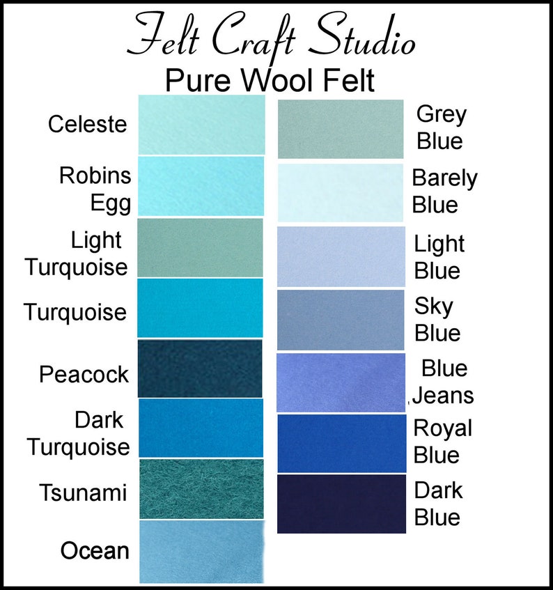 Pure Wool Felt 30cm x 20cm Australian Merino Wool Choose your own color 1 square image 6