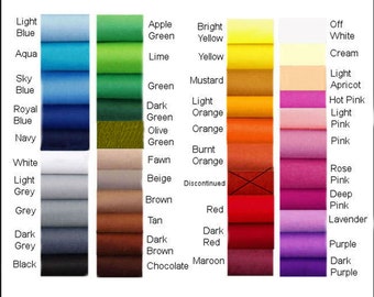 Felt Chemical Free 1/2 yard or 1/2 metre.   Choose your own colours. Craft Felt, Decorative felt