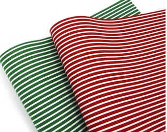 Pure Wool Felt - Green and Red Stripes printed felt - non ravelling - 100% wool felt - size 9"x11"(23cm x 28cm) & 11"x 18"(28cm x46cm)
