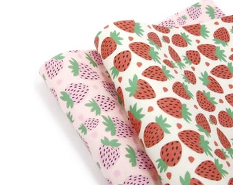 Pure Wool Felt - Strawberry patch printed felt - non ravelling - 100% wool felt - size 9"x11"(23cm x 28cm) & 11"x 18"(28cm x46cm)