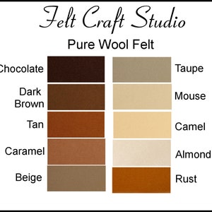 Pure Wool Felt 30cm x 20cm Australian Merino Wool Choose your own color 1 square image 8