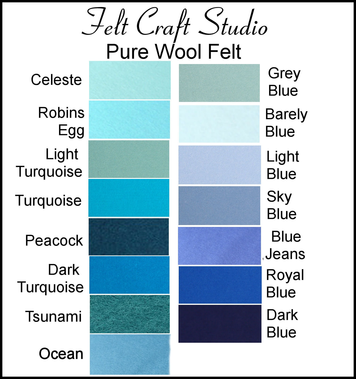 Pure Wool Felt - Australian Merino Wool - Choose Your Own Color - 1/2 ...