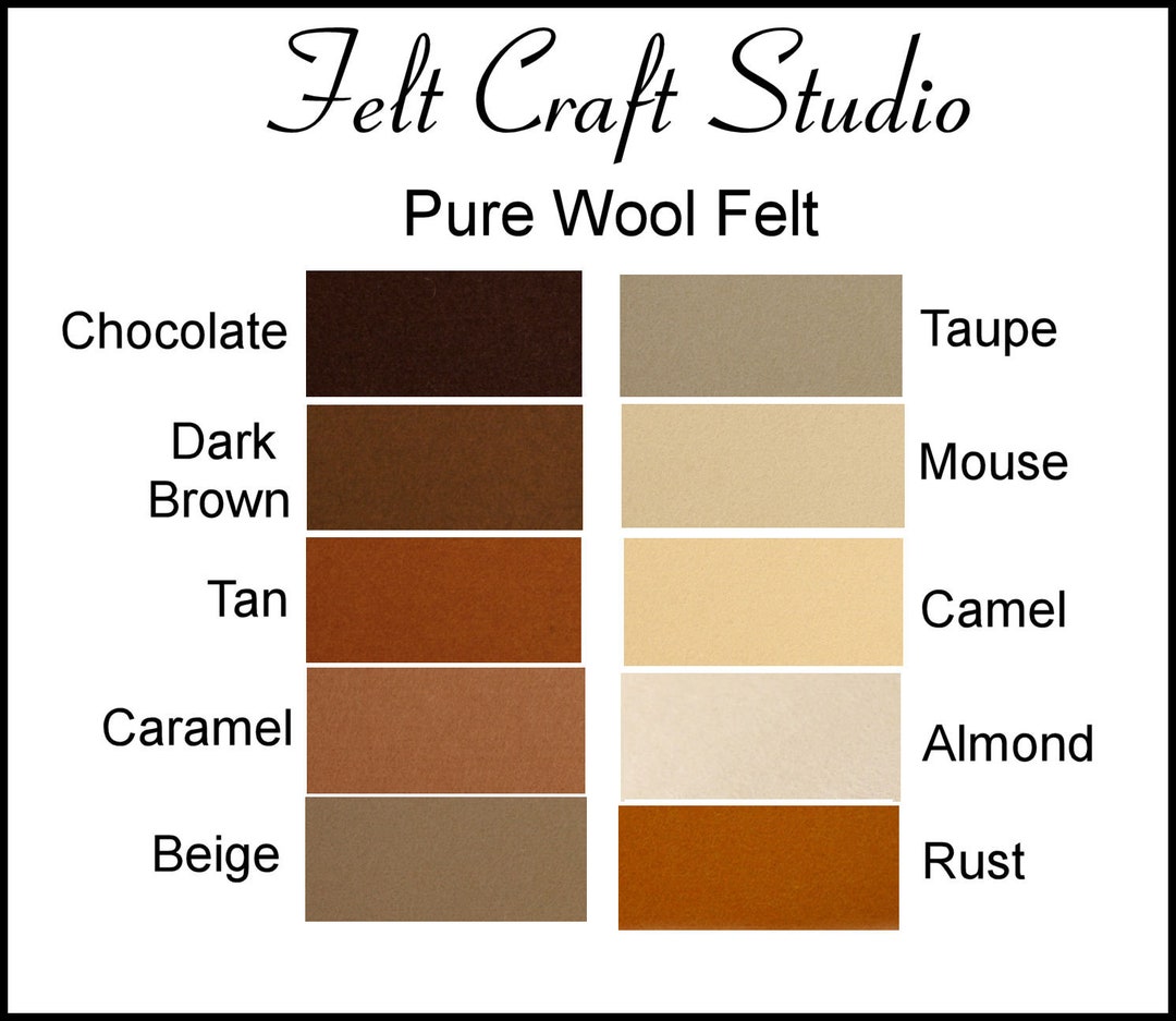 Color Raw Felt Pure Wool Felt - EXTRA LARGE 30cm X 25cm- Australian Merino Wool ...