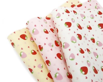 Pure Wool Felt - Strawberry Hearts printed felt - non ravelling - 100% wool felt - size 9"x11"(23cm x 28cm) & 11"x 18"(28cm x46cm)