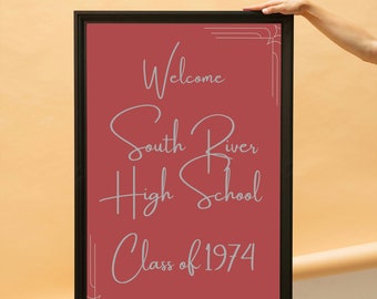 Class Reunion Memorial Poster with matching Welcome poster Maroon and Grey Tribute, School colors, classmate memorial poster, 18X24