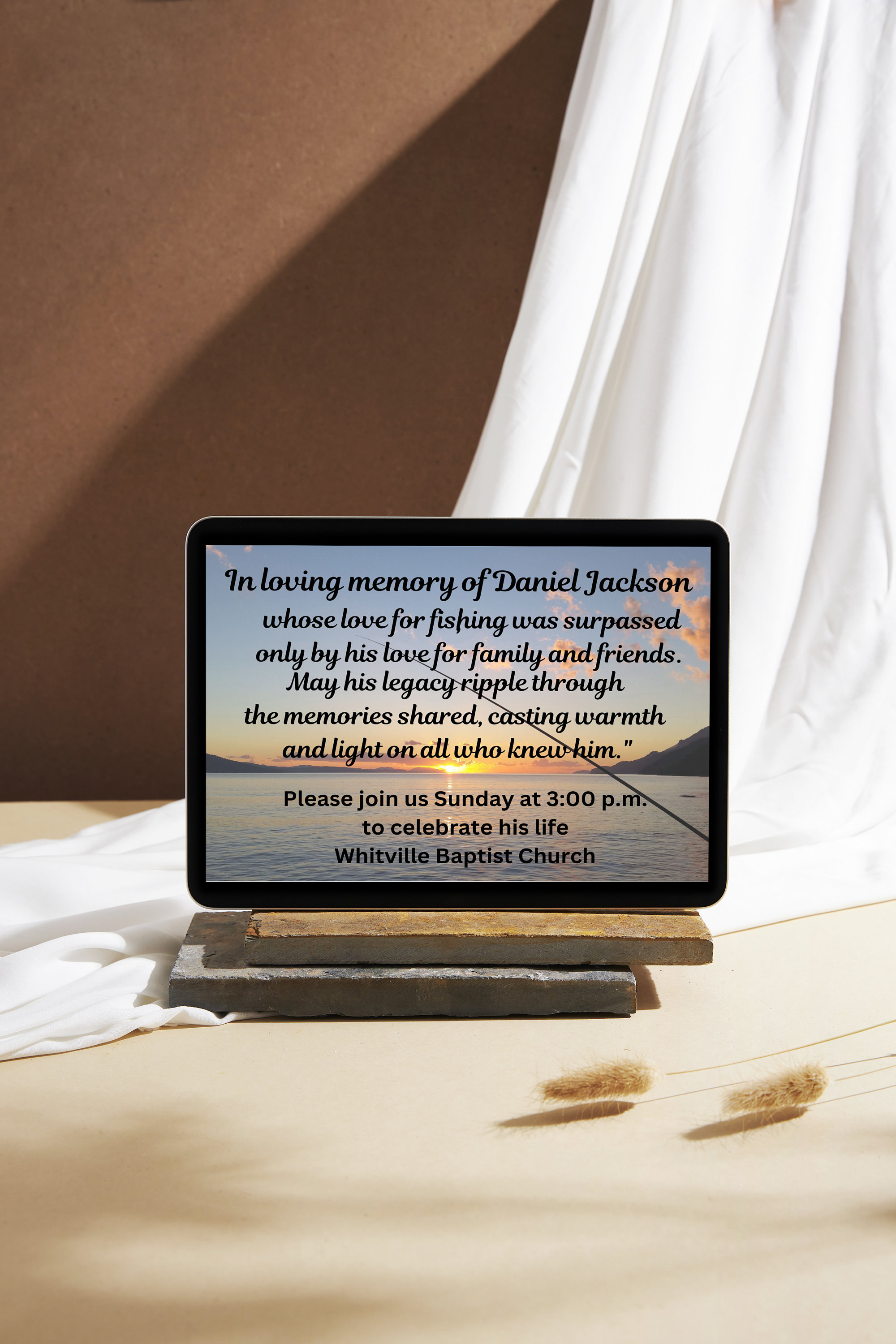 Celebration of Life Fishing Invitation, Announcement, Memorial Service ...