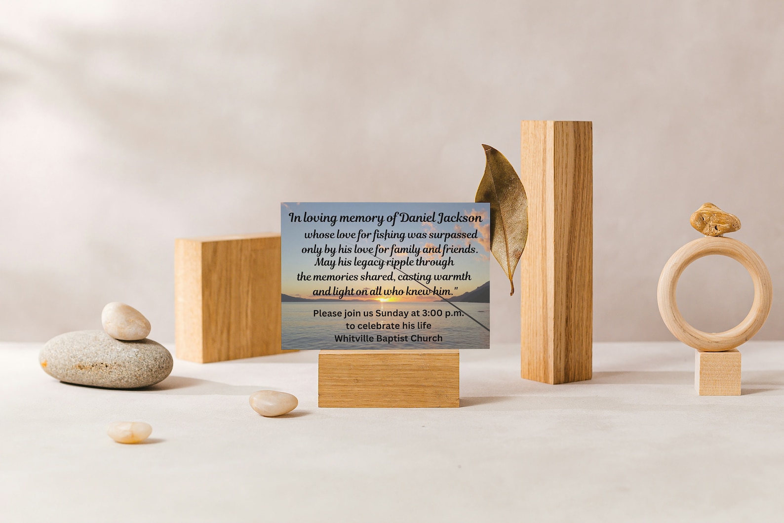 Celebration of Life Fishing Invitation, Announcement, Memorial Service ...