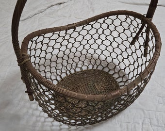Vintage brass woven basket