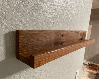 Solid Wood Floating Picture Ledge Shelf, PNW Lumber