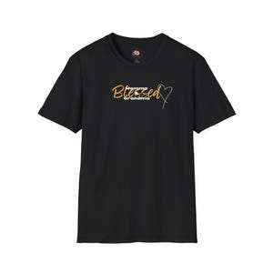 Momma Blessed Grandma T-Shirt | Script Heart Typography