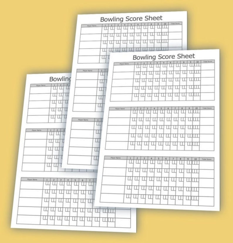 Bowling Score Sheet Printable Bowling Score Pad Bowling Score Car Etsy UK