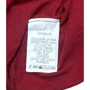 Anthropologie Y2K Sleeveless top burgundy red Medium Embellished Made in USA image 3