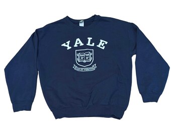 Sudadera vintage IvySport de la Universidad de Yale, talla grande, color azul marino, estilo Y2K
