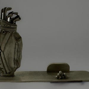 VTG Fort Pewter Golf Bag Visitenkartenhalter Sport Thema Schreibtischzubehör 12,5 cm