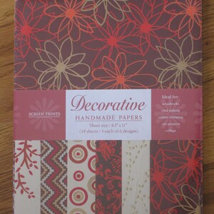 Prachtig 100% gerecycled milieuvriendelijk decoratief handgemaakt bruin ivoorrood printpapier