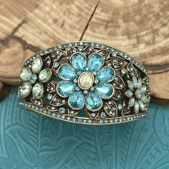 Teal Crystal Flower Statement Belt Teal Sash, Baby blue Sash, Flower Belt, Flower Girl Sash  main image 3