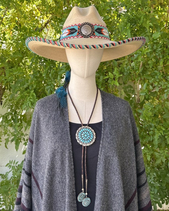 Sterling Bolo Tie & Earrings With Native American… - image 8