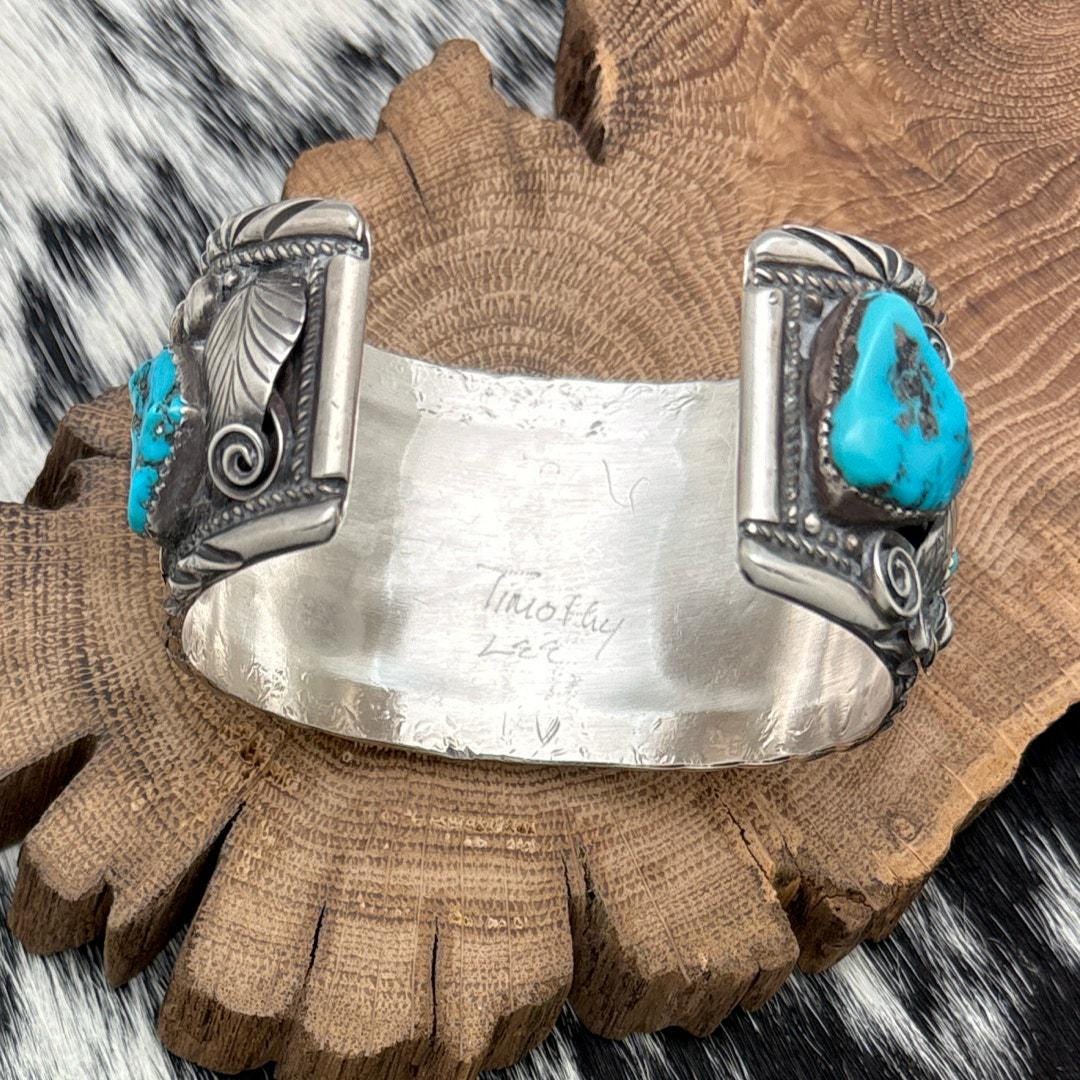 TIMOTHY LEE Navajo Sterling Silver & Kingman Turquoise Statement