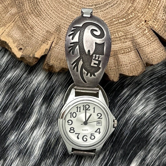 Watch Featuring 1980s Native American HOPI Sterli… - image 1