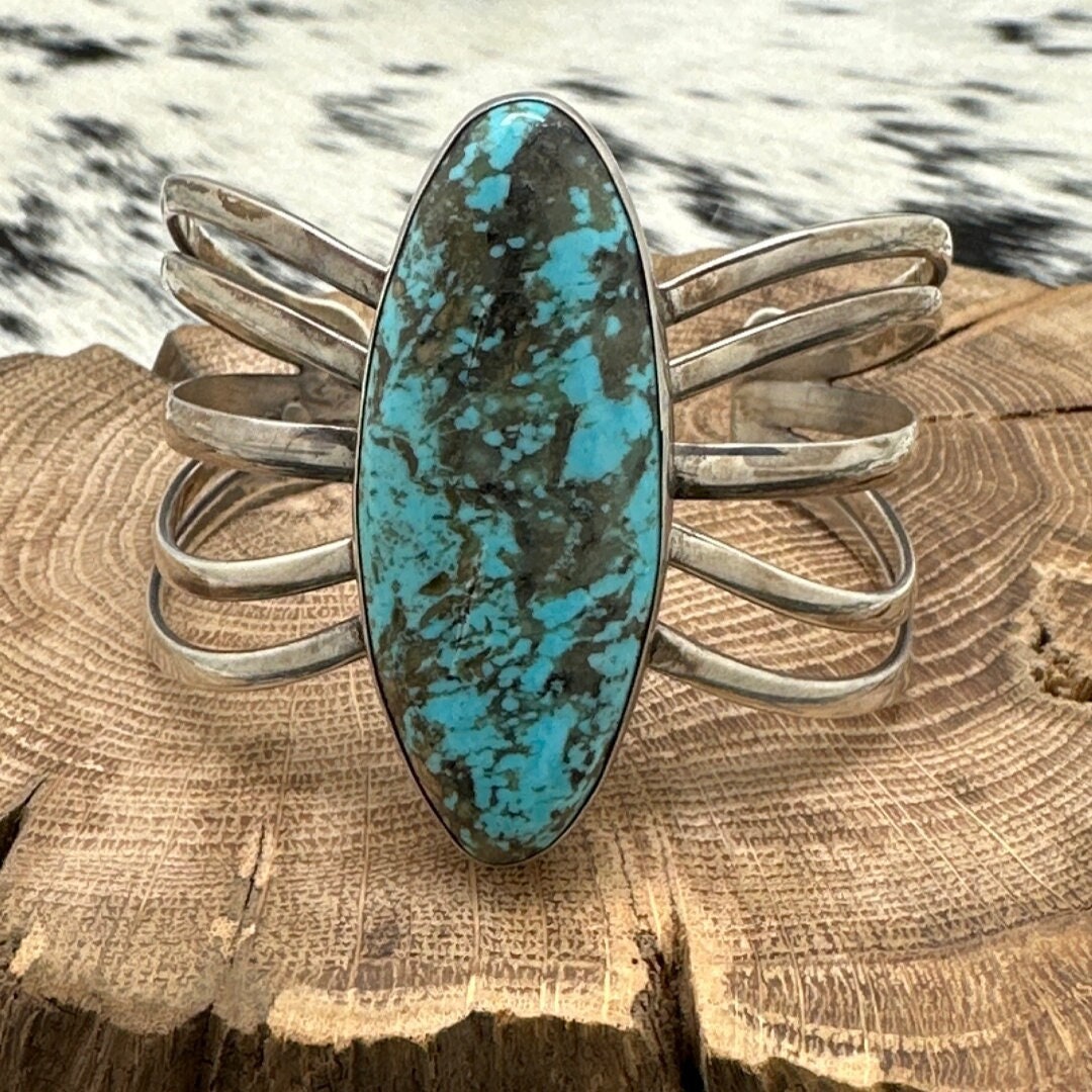 Giant Huge 200+ Gram Vintage Native American Navajo Rare Lake Turquoise Sterling Silver Bracelet Giant Huge 200+ Gram Vintage Native American Navajo Rare Lake Turquoise Sterling Silver Bracelet