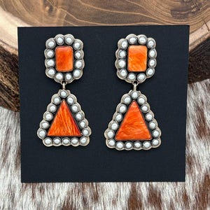 FEDERICO JIMENEZ Sterling Silber Grau Spiny Grau Perle Cluster baumeln Ohrringe