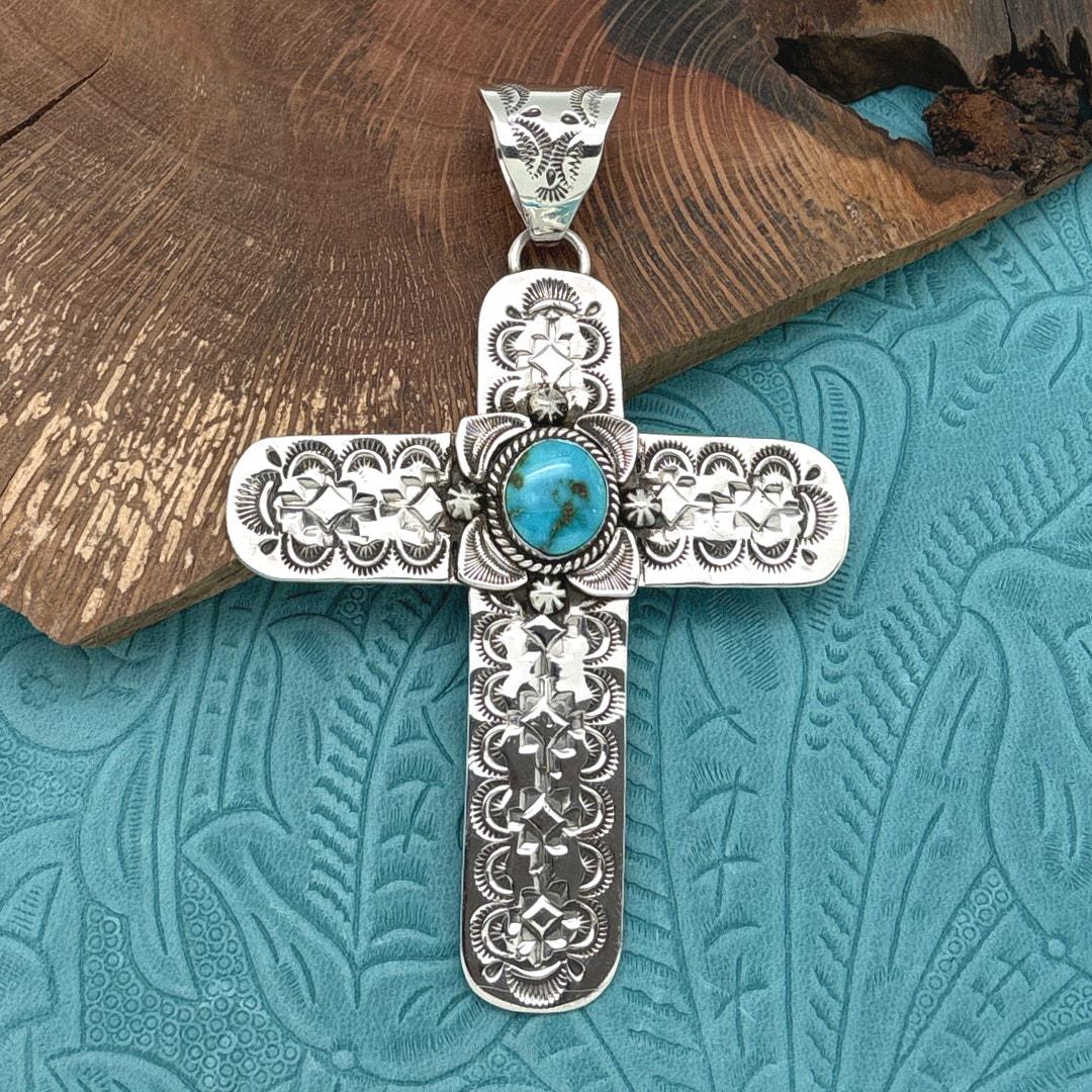 Vintage Stamped Navajo Cross Pendant - Etsy