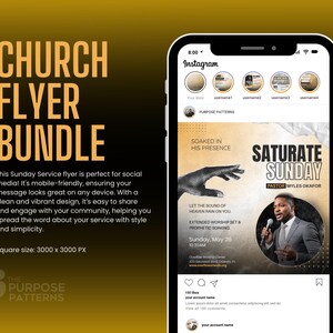25-in-1 Church Flyer Bundle | Customizable Canva Templates | Church Service Launch Promo Graphics