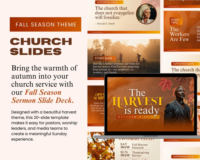 Canva Fall Season Sermon Slides | Editable Church Presentation Template ...