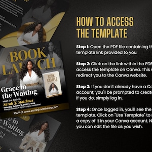 20-in-1 Editable Author Launch Bundle | Customizable Canva Templates | Book Launch Promo Graphics Gold and Black
