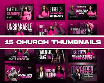 15-in-1 YouTube Thumbnail Template Pack for Churches | Solo Sermons, Guest Talks, Podcasts, and Events