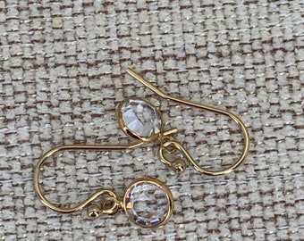 Swarovski crystal and gold earrings