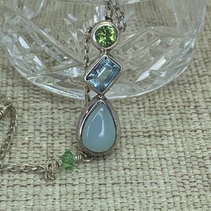 Chalcedony and gem necklace image 1