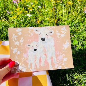 Geschenk für Freunde Süsse Tiere Mini Print BFF Druck Kuh Druck Highland Kuh Drucke Art Print süsse Drucke für Kinder Karte Baby Postkarte Kinderzimmer