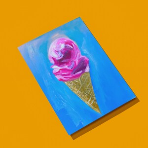 Mini stampa di gelato cartolina gelato regalo per buongustai stampa carina colorata stampa estiva cartolina estiva stampa di bacche arte della parete della cucina arredamento carino