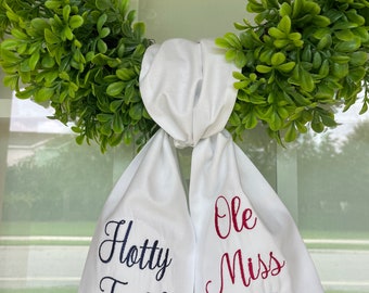 Ole Miss wreath sash. Ole Miss Rebels. Hotty Toddy wreath sash. Collegiate wreath sash
