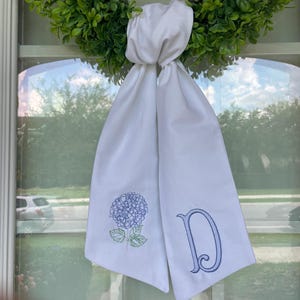 Hydrangea wreath sash
