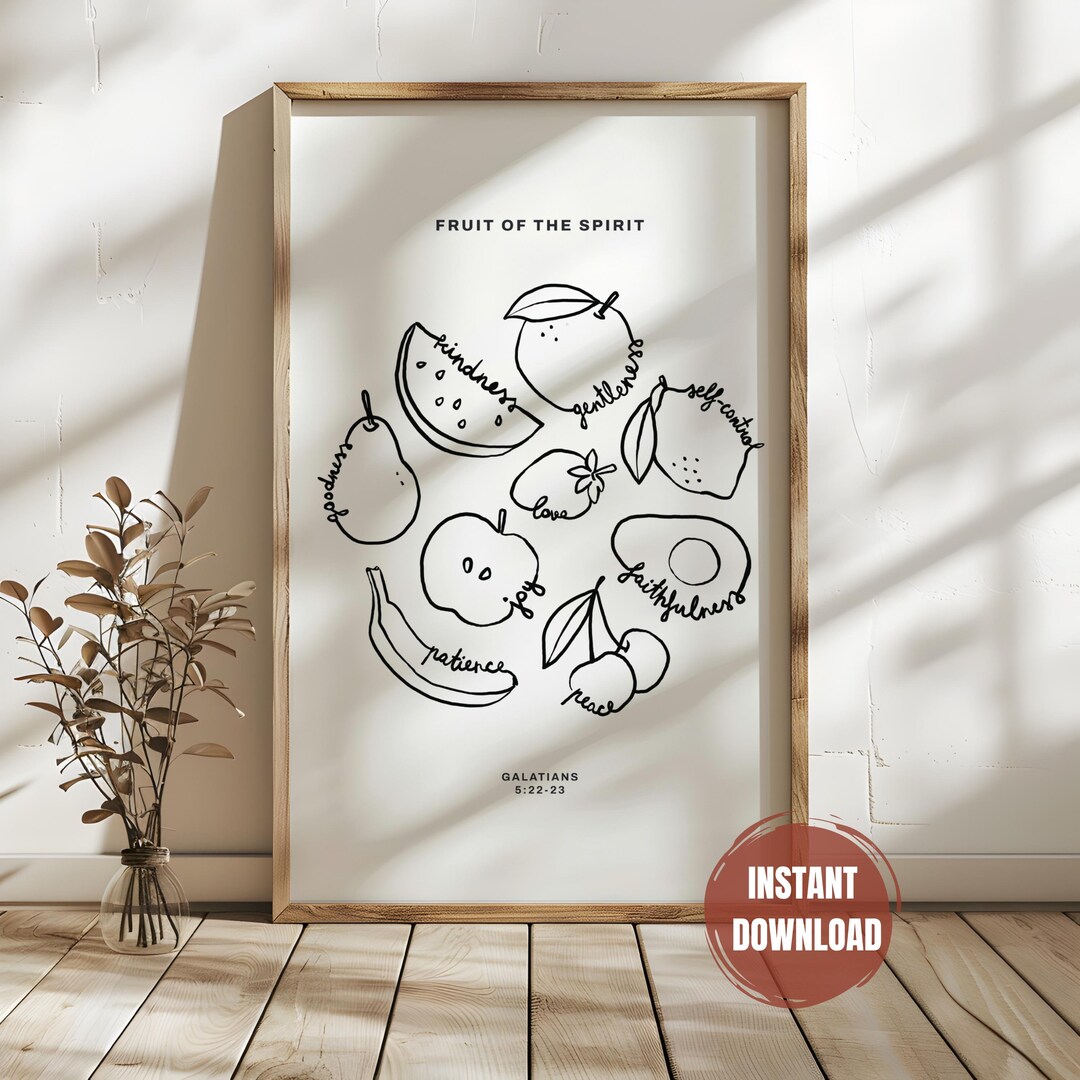 Fruit of the Spirit Wall Art Bible Verse Print Christian Home Decor ...