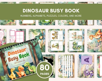 Dinosaur Busy Books for Children's Learning - Canva Template