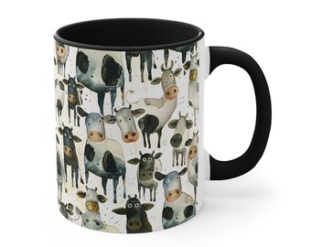 Moo-tiful Companions - Coffee Mug, Tea Cup, 11oz or 15oz - ORCA Coating - Microwave & Dishwasher Safe - Cows, Cow, Cattle Gift for Her Him